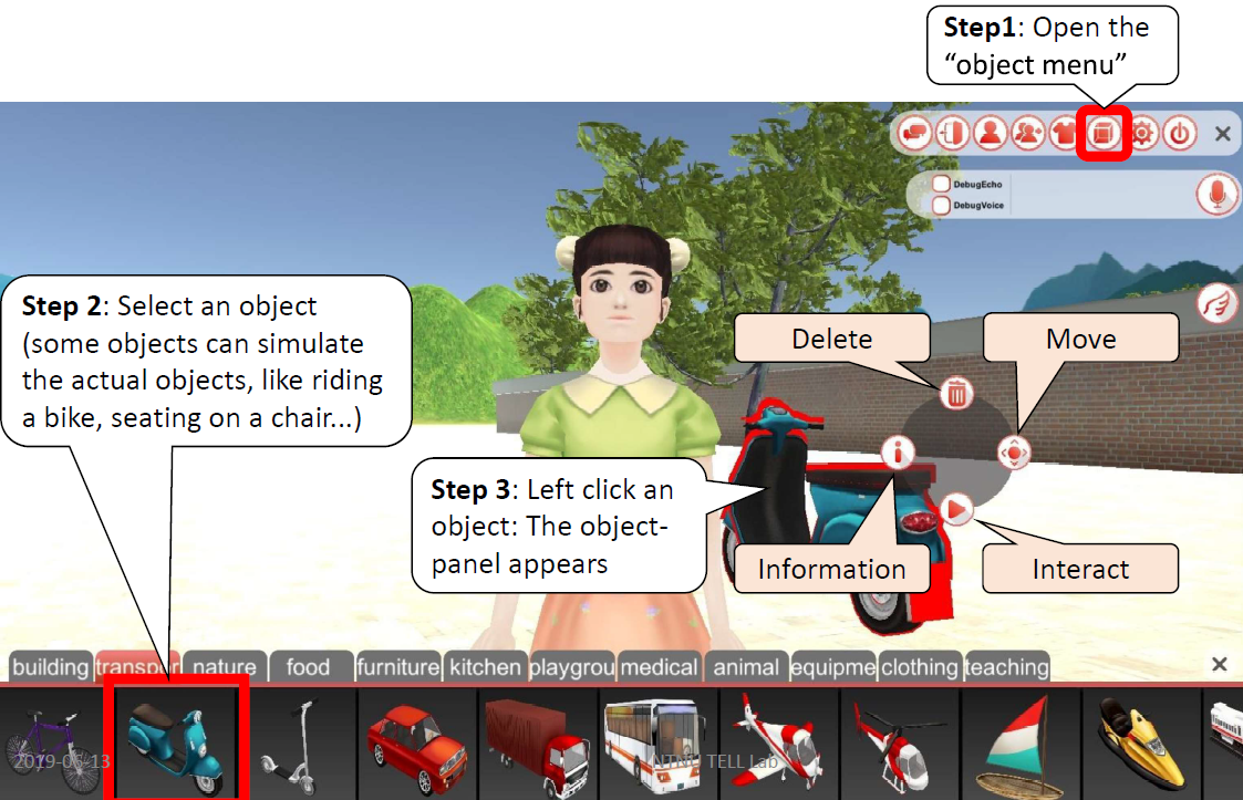 Easily release and manipulate objects in the vehicle category